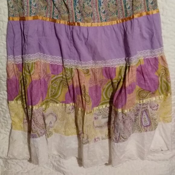 Live A Little Maxi Skirt Women's Size 16 Purple Floral VTG, Lined, Retro, - Picture 2 of 11